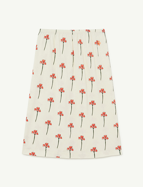 [The Animals Observatory]  White Carnations Ladybug Skirt