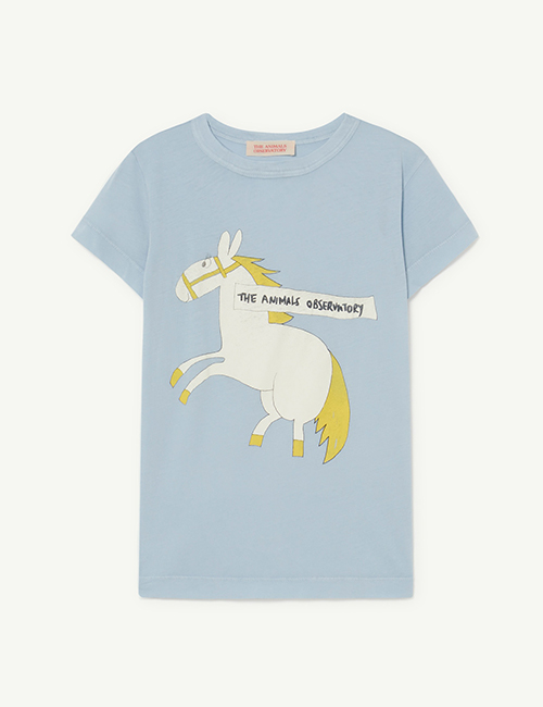 [The Animals Observatory]  Blue Horse Hippo T-Shirt[2Y,3Y,4Y,6Y,8Y,10Y,12Y]