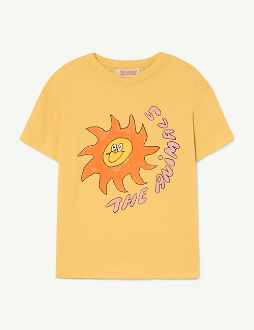 [The Animals Observatory]  Yellow Rooster Sun T-shirt [3Y,4Y,6Y,8Y,10Y,12Y,14Y]