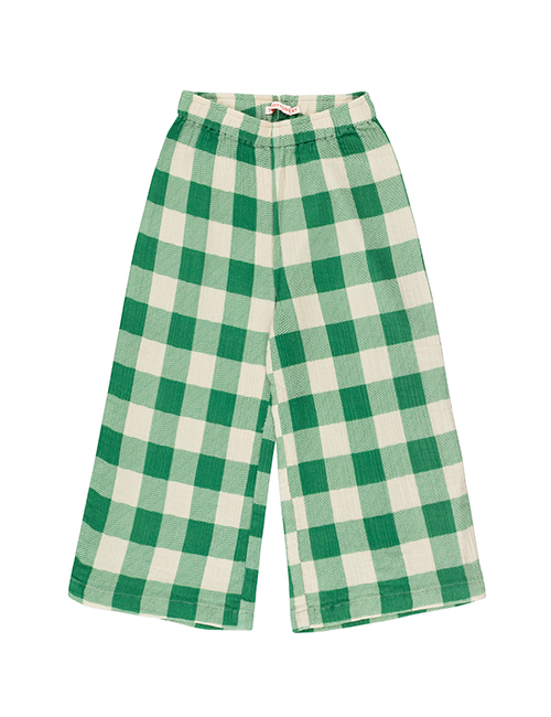 [TINY COTTONS]  BIG CHECK STRAIGHT PANT _ light cream/pine green [ 4Y, 6Y, 12Y]