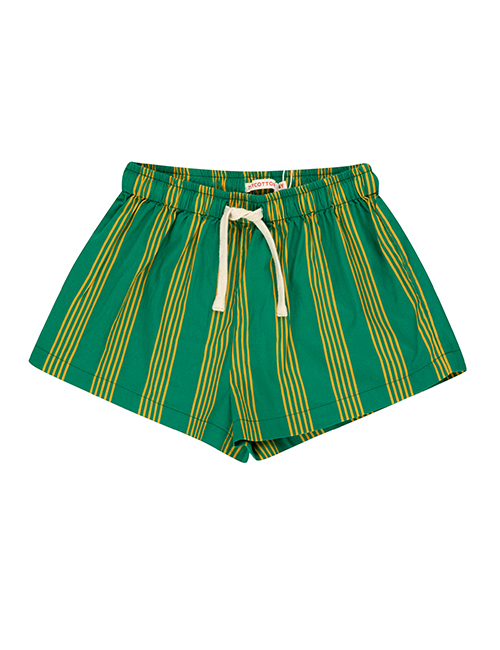 [TINY COTTONS]  FINE LINES SHORT _ deep green/yellow [12Y]