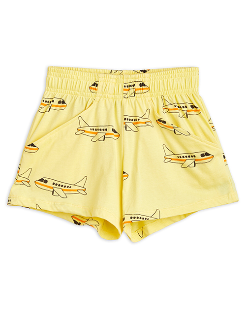 [MINI RODINI]  Airplane aop shorts _ Yellow [ 92/98, 116/122, 128/134, 140/146]
