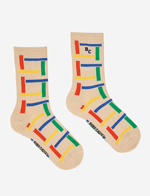 [BOBO CHOSES] Multicolor Beacons all over long socks [23-25]