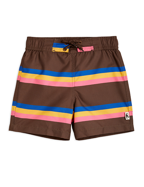 [MINI RODINI]Stripe swim shorts _ Brown  [116/122 , 128/134 , 140/146]