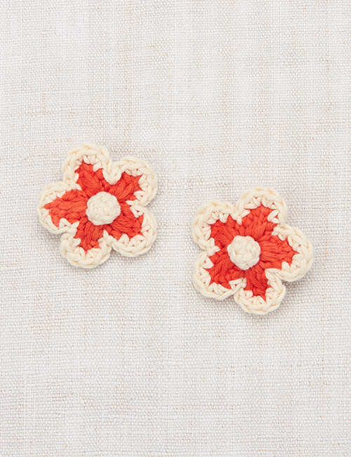 Medium Flower Clip Set -  Rosso
