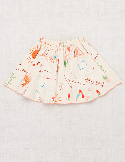 [MISHA AND PUFF] Circle Skirt -  String Kindergarten Print