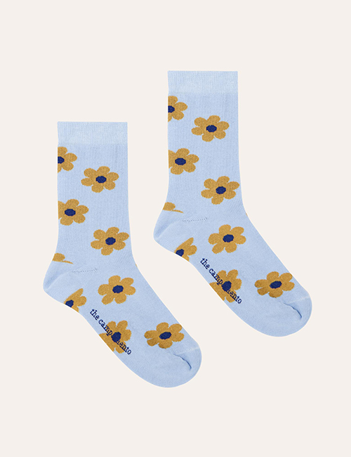 [THE CAMPAMENTO]  FLOWERS ALLOVER KIDS SOCKS [9/10Y]