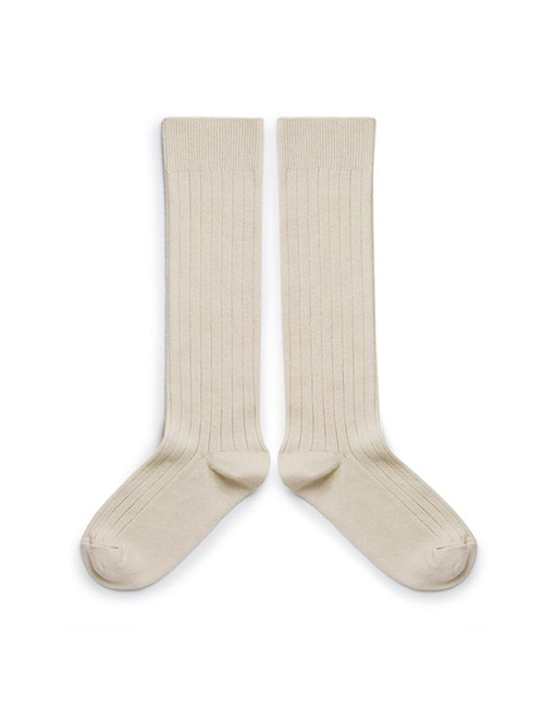 [COLLEGIEN] Ribbed Knee-high Socks (N0.037) [21/23, 24/27, 28/31, 32/35]