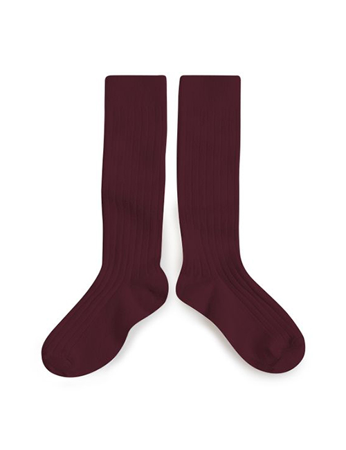 [COLLEGIEN] Ribbed Knee-high Socks (N0.640) [21/23, 24/27, 28/31, 32/35]