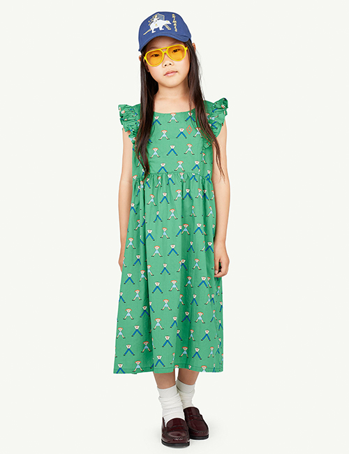 [The Animals Observatory]  OTTER KIDS DRESS Green [4Y, 6Y, 8Y]
