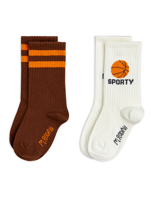 [MINI RODINI]Basketball 2-pack socks _ Multi [ 32/35]