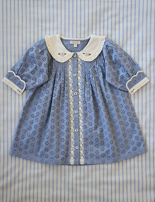 [BONJOUR DIARY] MADELEINE TUNIQUE  _ Blue broderie anglaise organic voile