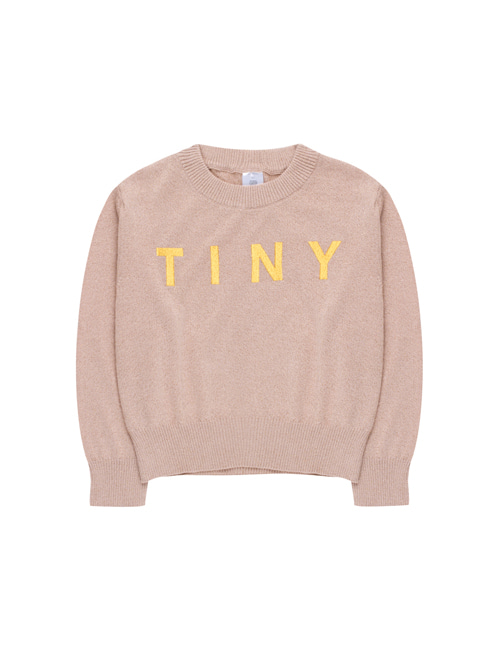 [Tiny Cottons]“TINY” SHINY CROP SWEATER _ light nude/yellow