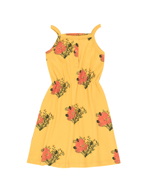 [Tiny Cottons] “FLOWERS” LONG DRESS _ yellow/light red