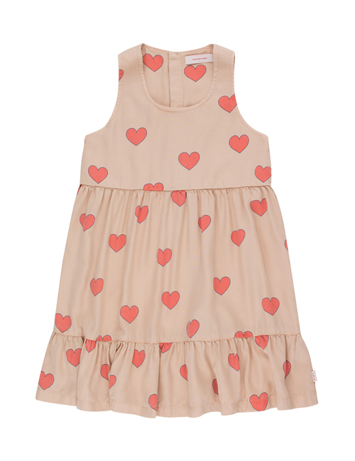 [Tiny Cottons] “HEARTS” DRESS _ light nude/red