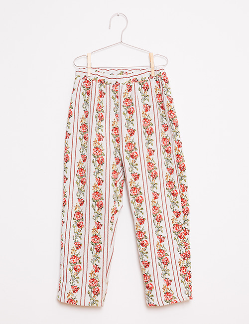 [FISH&amp;KIDS] WHITE/RED FLOWERS PANTS