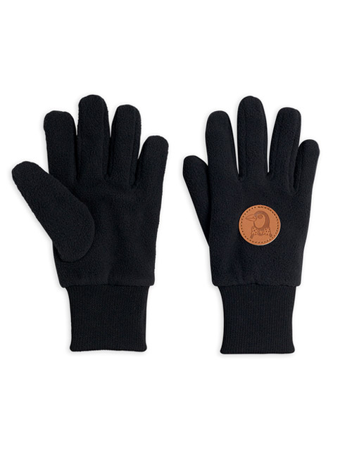 [MINI RODINI]Fleece gloves_Black[2/5Y]