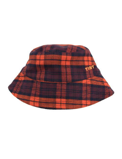 [TINY COTTONS]  CHECK BUCKET HAT _ navy/red