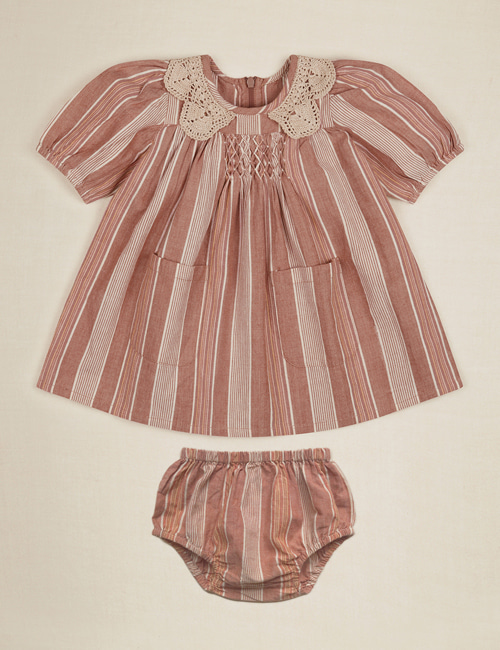 [APOLINA] BABY _ VIOLA Dress Set _ RAINBOW STRIPE