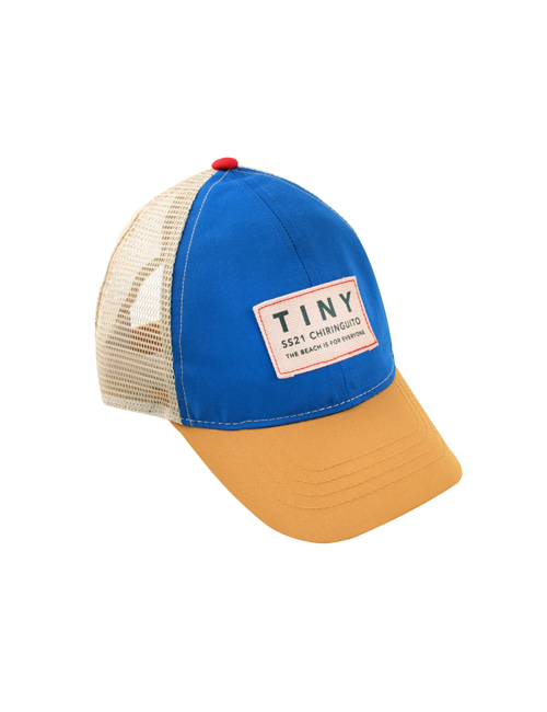[TINY COTTONS]  COLOR BLOCK TINY CAP _ iris blue/honey
