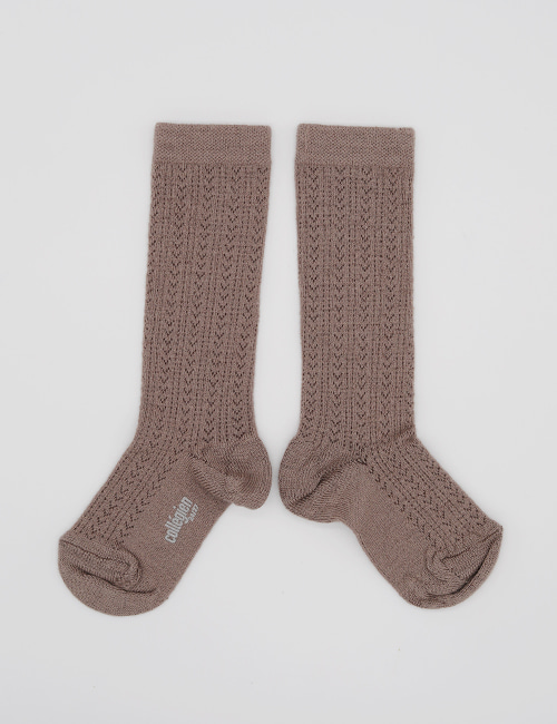 [COLLEGIEN]Pointelle Merino Wool Knee-high Socks (No.875) [32/35]