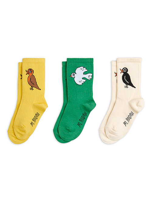 [MINI RODINI] Birdswatching socks 3-pack_Multi