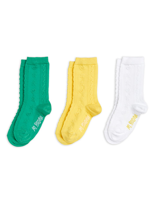 [MINI RODINI]Pointelle socks 3-pack[20/23, 24/27]