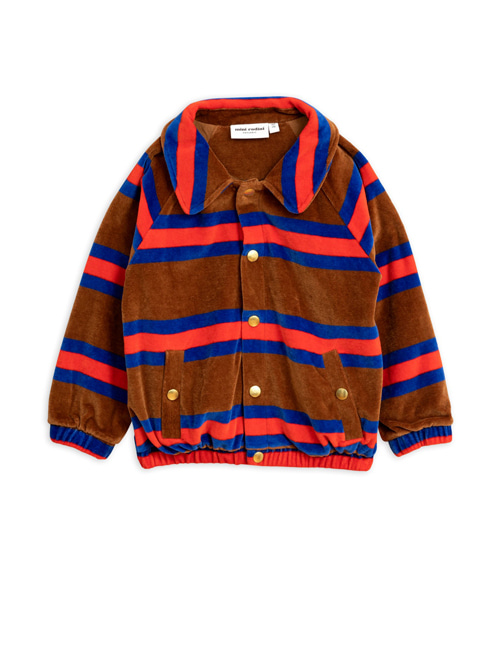 [MINI RODINI] Velour stripe jacket _ brown