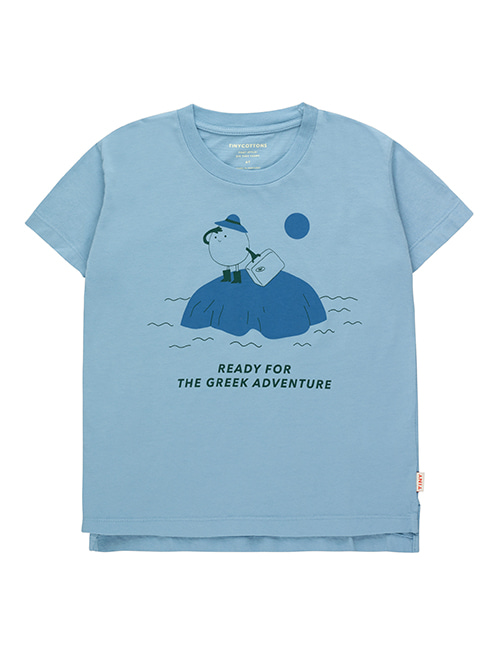[TINY COTTONS]  A GREEK ADVENTURE TEE _ washed blue/night blue