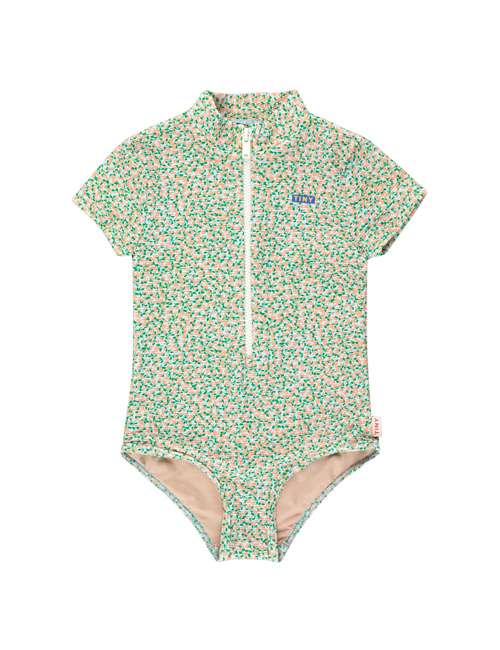 [TINY COTTONS]  MEADOW SS ONE-PIECE _ pale blue/light papaya[4Y, 6Y]