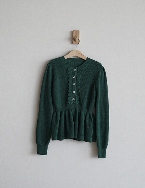 [MES KIDS DES FLEURS]Flounces sweater _ Green[ XS, S]