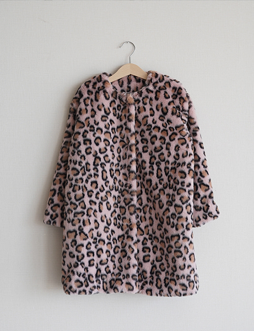 [MES KIDS DES FLEURS]]leopard print coat _ Pink