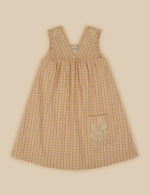 [APOLINA KIDS] BILLIE OVERDRESS _ FORESTER CHECK RIBBON [5-7Y, 7-9Y]