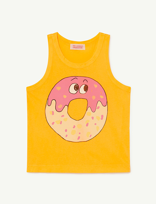 [The Animals Observatory]  Yellow Donut Tank Frog T-Shirt [6Y,8Y,10Y,12Y]
