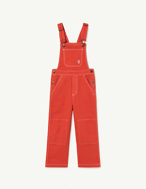 [The Animals Observatory]  Red The Animals Mule Jumpsuit [3Y, 6Y]