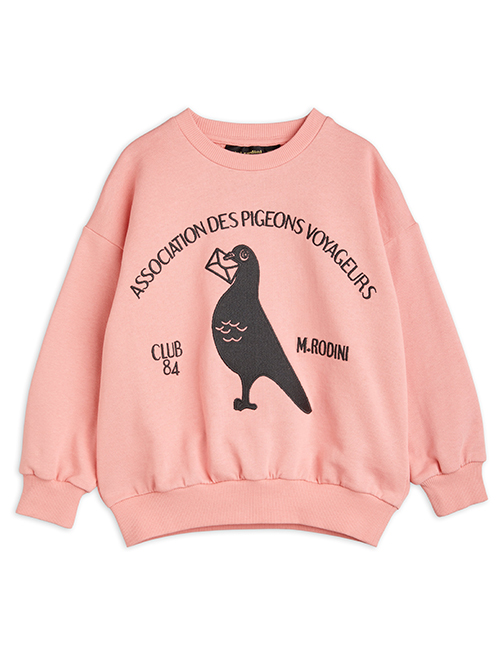 [MINI RODINI]  Pigeons chenille sweatshirt _ Pink [104/110,  128/134, 140/146]