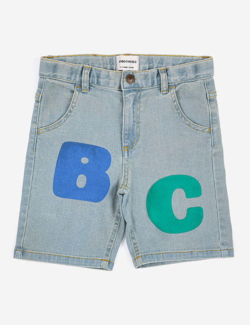 [BOBO CHOSES] Bobo Choses color block denim bermuda shorts [4-5y, 6-7y, 10-11y]