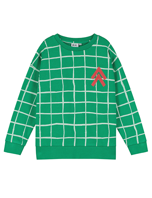 [BEAU LOVES]Kelly Green Grid Relaxed Sweater
