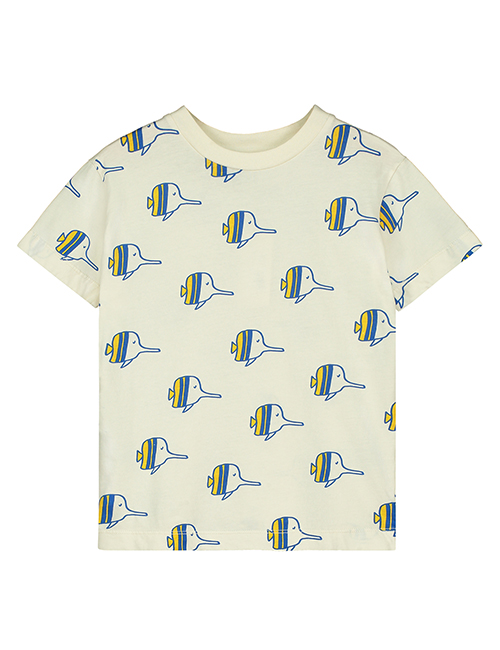 [BONMOT]  T-shirt all over fishes _ ivory [4-5Y, 6-7Y]