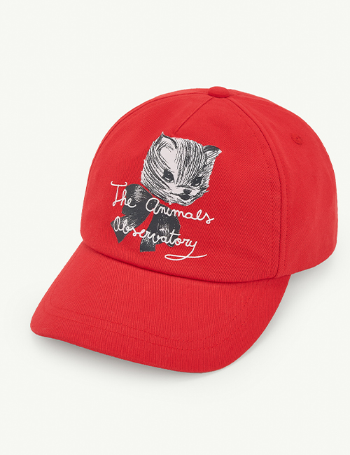 [The Animals Observatory]  HAMSTER KIDS CAP Red