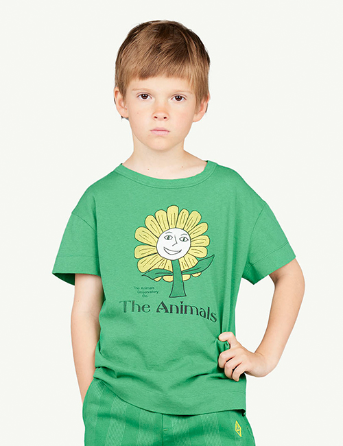 [The Animals Observatory]  ROOSTER KIDS T-SHIRT Green [2Y, 3Y, 4Y, 6Y, 8Y, 10Y, 12Y, 14Y]