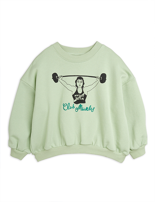 [MINI RODINI]Club muscles sp sweatshirt _ Green [92/98, 104/110, 116/122, 128/134, 140/146]