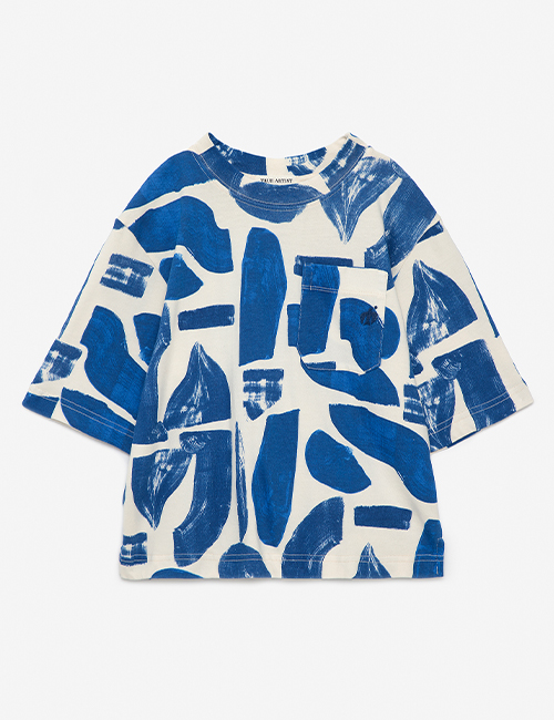 [TRUE ARTIST] Papier Collé Bleu T-shirt [4-5Y, 6-7Y, 10-11Y, 12-13Y]
